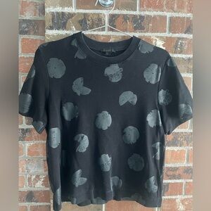 COS Black T-Shirt with Subtle Gray Pattern
